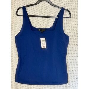 INC International Concepts Indigo Blue Square Neck Layering Tank Top